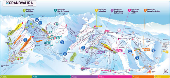 Karta över Grandvalira